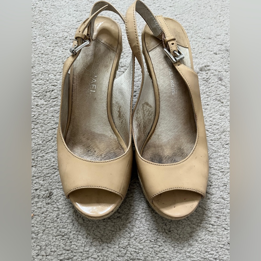 Michael Kors Beige Peep-Toe Heels